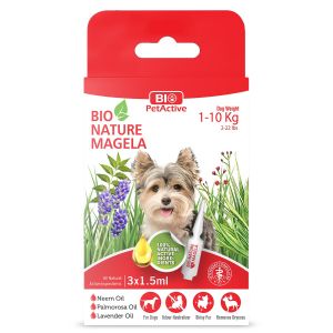 Bio Nature Magela - Köpek Dış Parazit Damlası (Bit ve Pire) 1-10 Kg - 3 x 1,5 ml