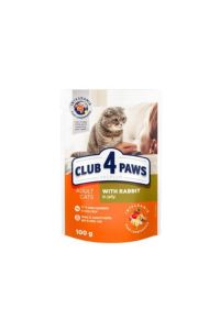 Clup4Paws Tavşanlı Premium Pouch Kedi Maması 100 Gr