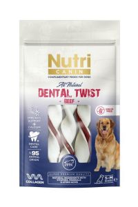 Nutri Canın Dental Twist Biftekli Diş Sağlığı Köpek Ödülü 80 Gr